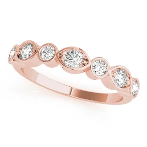 Lab-Created Rose Gold Bezel-Set 7 Stone Diamond Ring