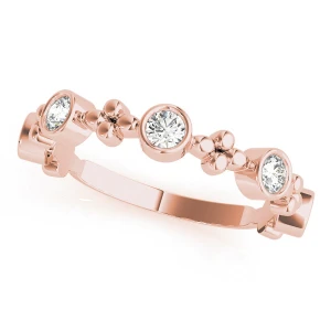 Lab-Created Rose Gold Bezel-Set 5 Stone Diamond Ring