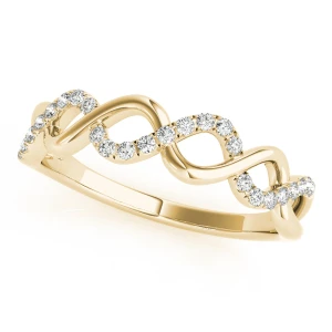 Cyssi Natural Yellow Gold Diamond for Women Wedding Ring
