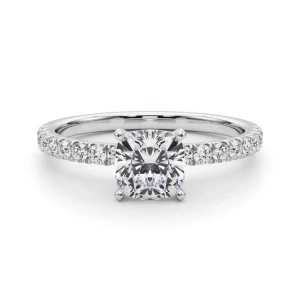 Shaila Lab-Created Diamond 4 Prong Side Stone Engagement Ring