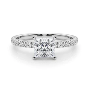Shaila Lab-Created Diamond 4 Prong Side Stone Engagement Ring