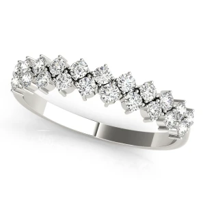 Cody Lab-Created Silver Prong Three Quarter Eternity Diamond Ring