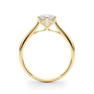 Darielle Natural Yellow Gold 6 Prong Solitaire Diamond Ring