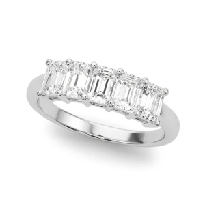 Aavya Lab-Created White Gold Prong 5 Stone Diamond Ring