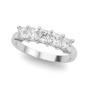Aubrielle Lab-Created White Gold Prong 5 Stone Diamond Ring