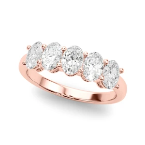 Darcy Lab-Created Rose Gold Prong 5 Stone Diamond Ring