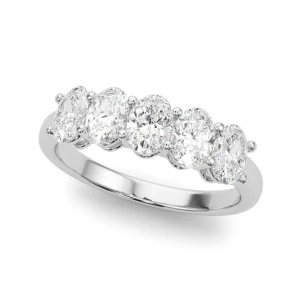 Darcy Lab-Created White Gold Prong 5 Stone Diamond Ring