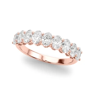 Riya Lab-Created Rose Gold Prong Half Eternity Diamond Ring