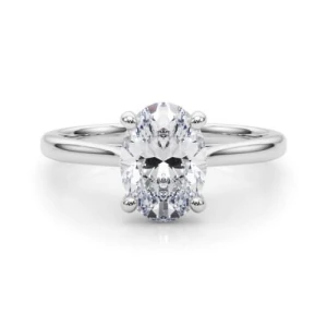 Daisie Lab-Created Diamond White Gold 4 Prong Classic Solitaire Engagement Ring