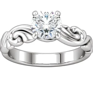Maycie Natural Round cut 4 Prong  Solitaire Diamond Ring