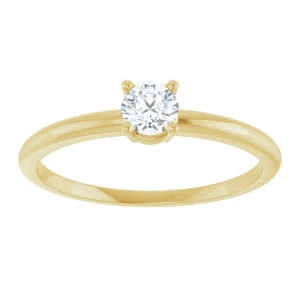 Marcy Lab-Created Diamond Yellow Gold 4 Prong Classic Solitaire Engagement Ring