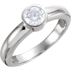 Madalaine Lab-Created Round cut Bezel  Solitaire Diamond Ring