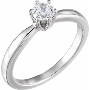 Melrose Natural Round cut 6 Prong  Solitaire Diamond Ring