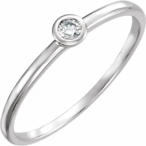 Mayleigh Natural Platinum Bezel Solitaire Diamond Ring