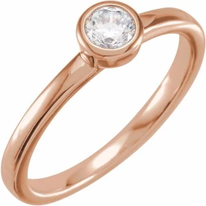 Marlinynn Natural Rose Gold Bezel Solitaire Diamond Ring
