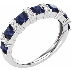 Philina Blue Yellow Gold 4 Prong Sapphire Diamond Ring