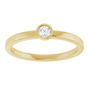 Mable Lab-Created Diamond Yellow Gold Bezel Classic Solitaire Engagement Ring