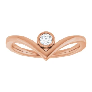 Maricela Lab Grown Diamond Rose Gold Bezel Classic Solitaire Engagement Ring