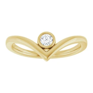 Maricela Lab-Created Diamond Yellow Gold Bezel Classic Solitaire Engagement Ring
