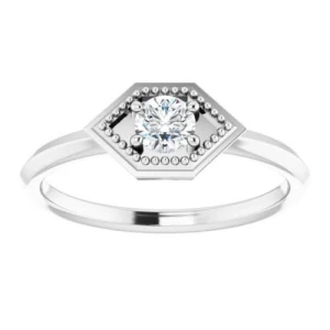 Madelyne Natural Round cut 4 Prong  Solitaire Diamond Ring
