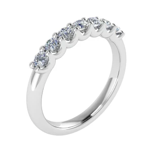 Diota Lab-Created Yellow Gold 4 Prong 7 Stone Diamond Ring