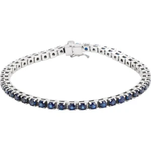 Barzah Blue White Gold Sapphire Bracelet