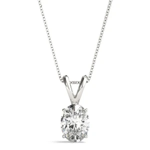 Quenburga Natural Diamond Platinum 4 Prong Necklace