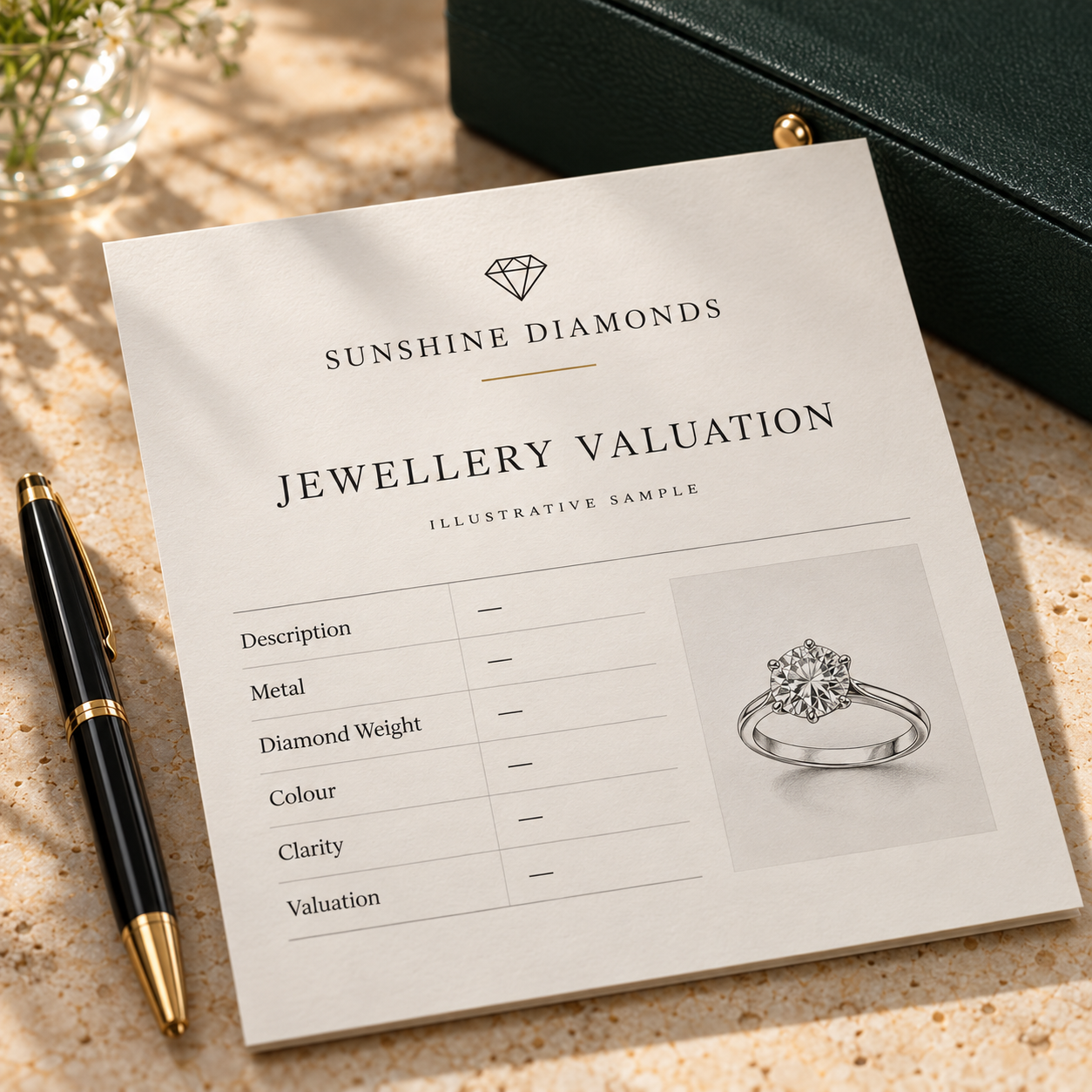 Illustrative Jewellery valuation presentation