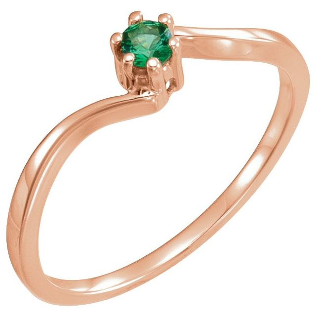 10K Rose Gold 1-Stone Family Bypass Ring Mounting