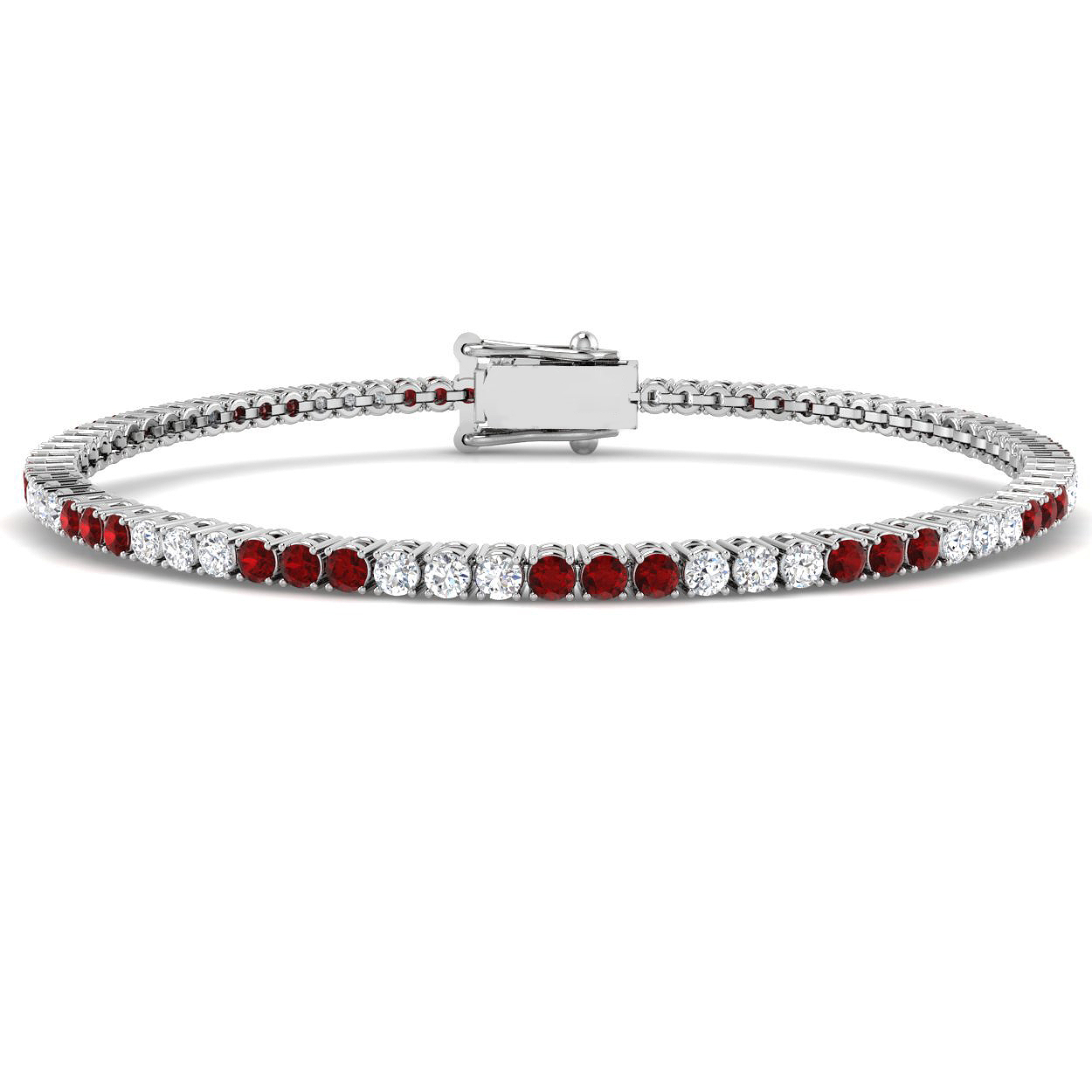 Geneva Natural Ruby  Diamond Bracelet