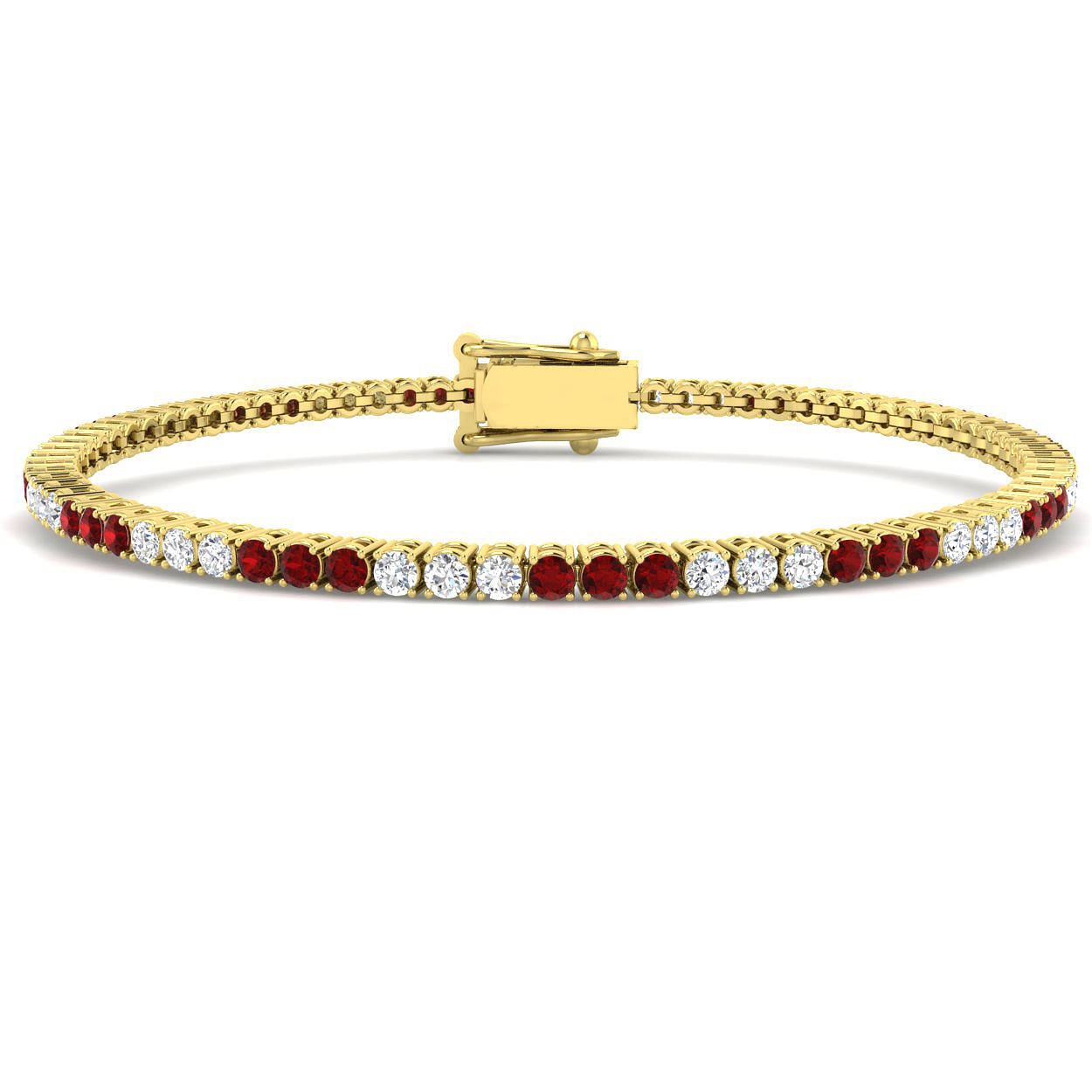 Geneva Natural Ruby  Diamond Bracelet