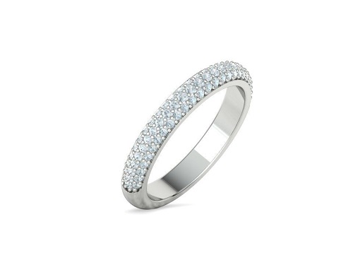 0.45 Ct Lab-Created Round Cut Ysabella Half Eternity Diamond Rings in 9K White Gold
