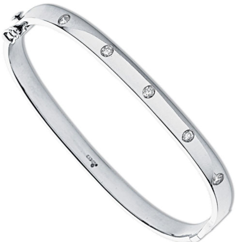 3 Ct Lab-Created Diamond Round Cut Sheena  Bracelets in 9K White Gold