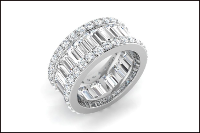 Litzaa Lab Grown Platinum Channel Set Full Eternity Diamond Ring
