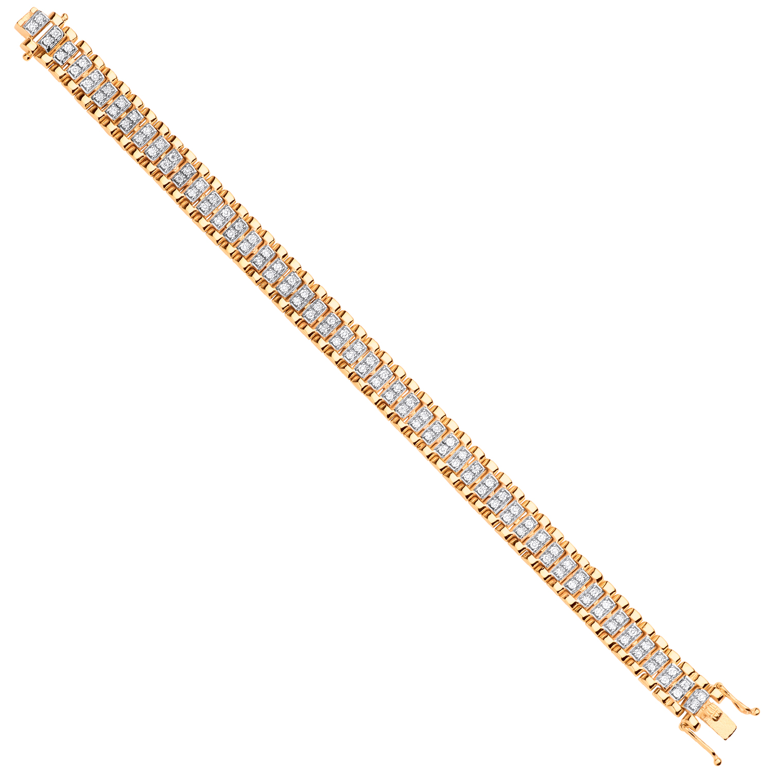 0.33 Carat 7 Inch Natural Round Cut Diamond Two Row Bracelet for Ladies