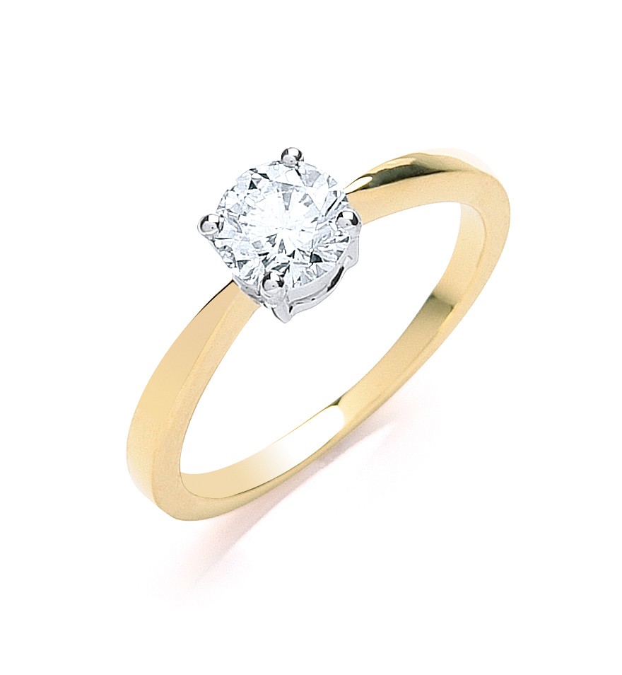 0.70-carat Brilliant G/SI Natural Diamond Engagement Ring, 18-karat gold