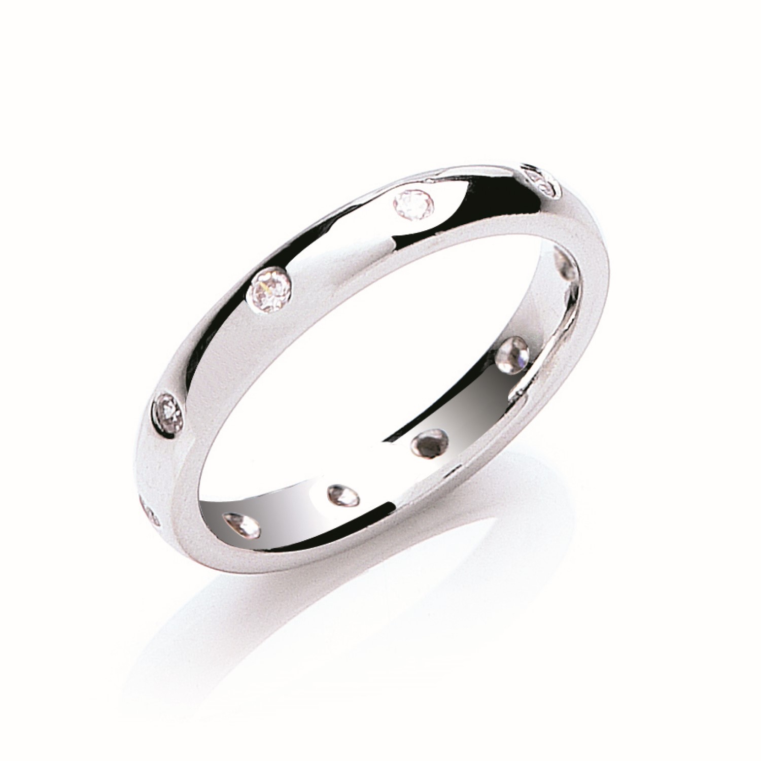 0.2 Ct Natural Diamond Round Cut Aubree Women's Wedding Rings in Silver 925
