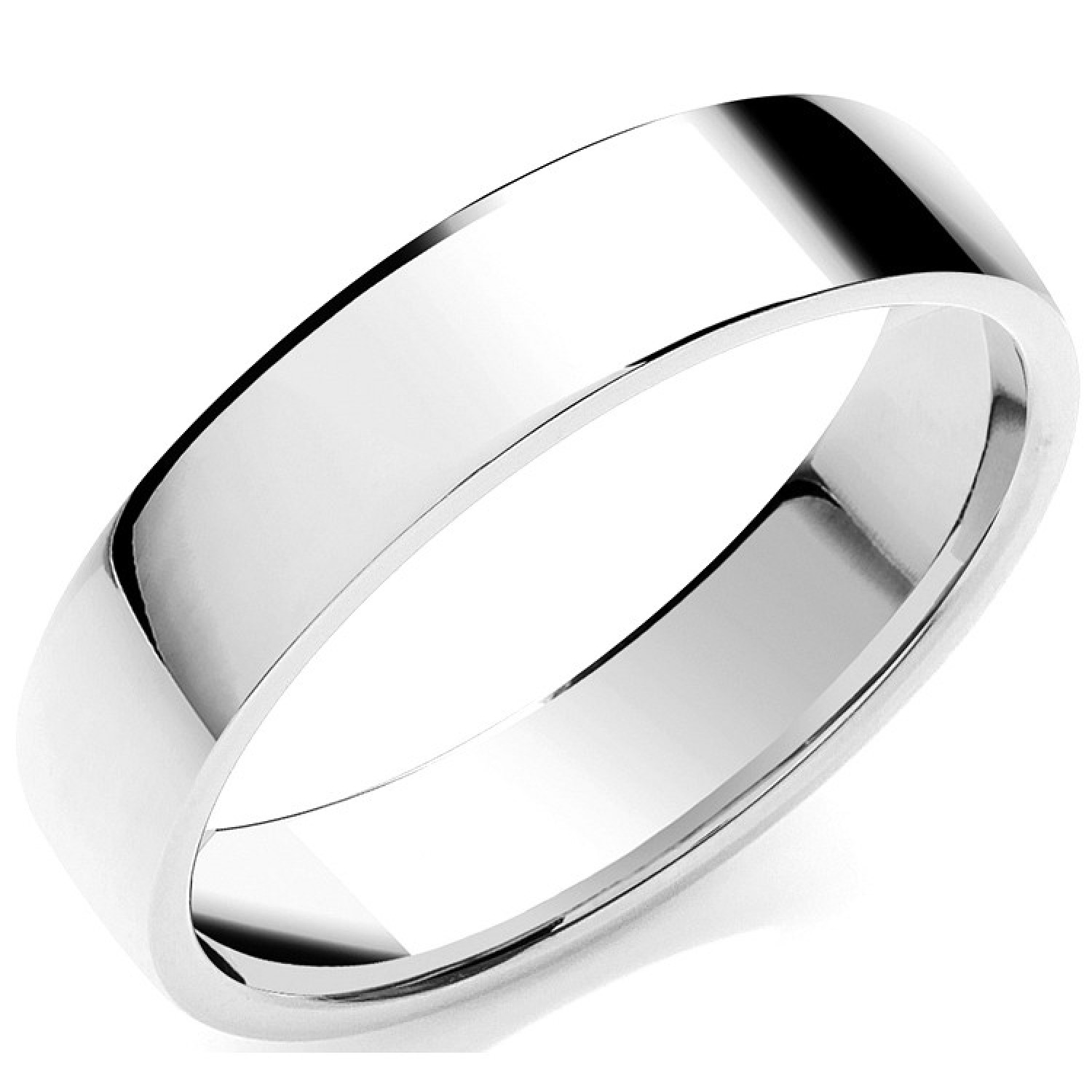Mens Premium Soft Court Shaped Plain Wedding Rings in Platinum