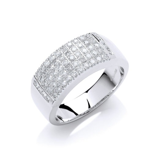 0.5 Ct Natural Round Cut Aart  Men's Wedding Diamond Rings in Silver 925