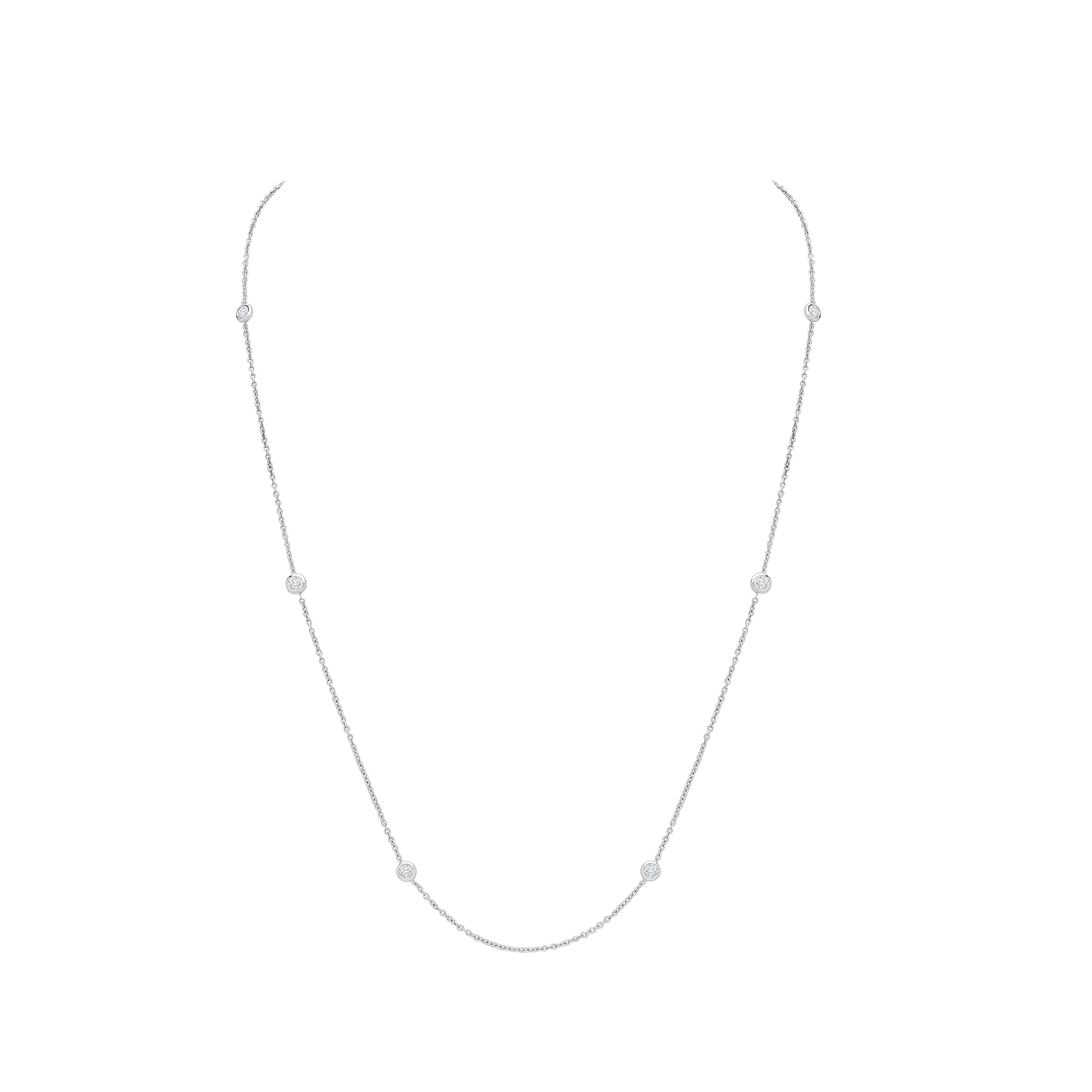 0.15 Carat Certified Round Natural Diamond Chain Necklace