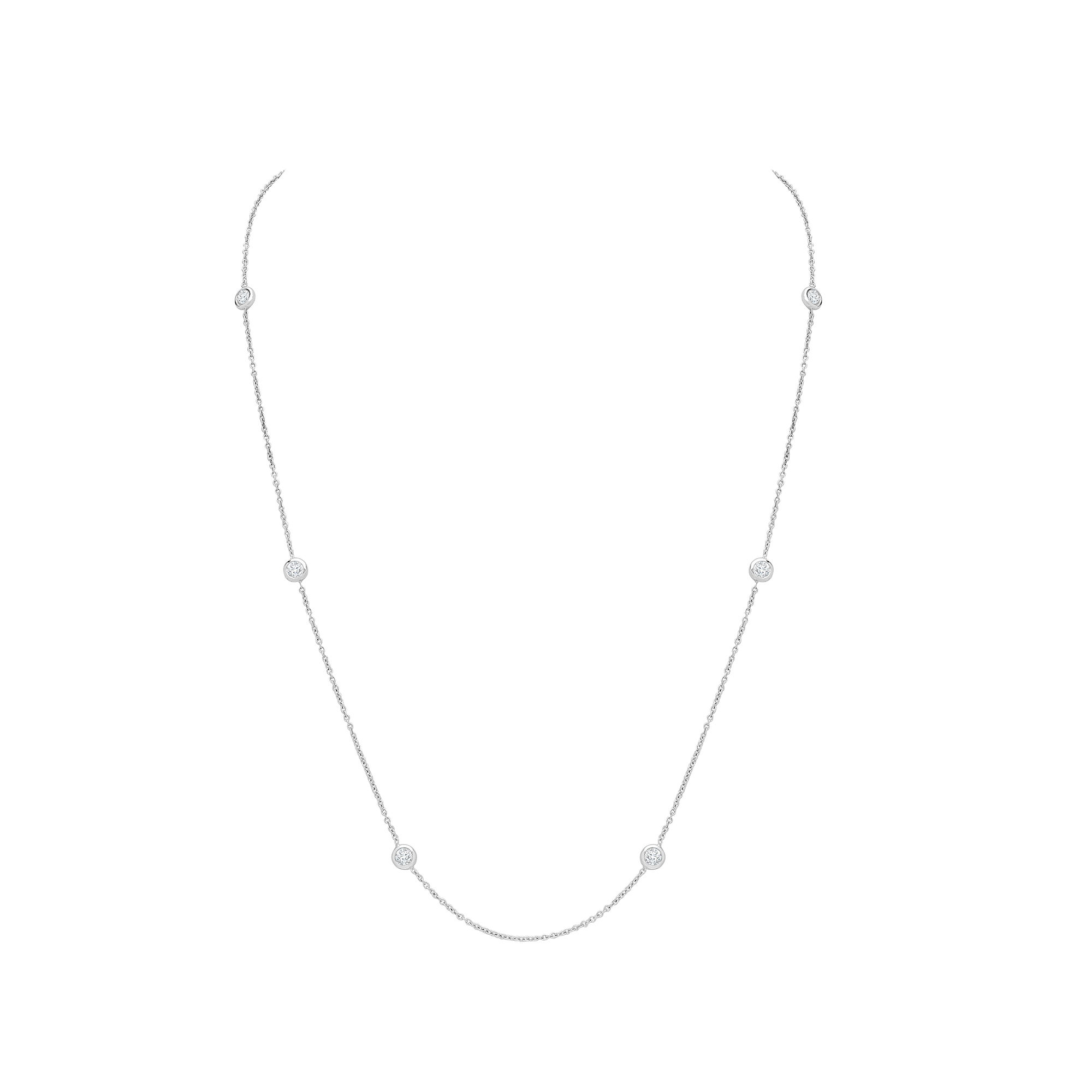 0.30 Carat Certified Round Natural Diamond Chain Necklace