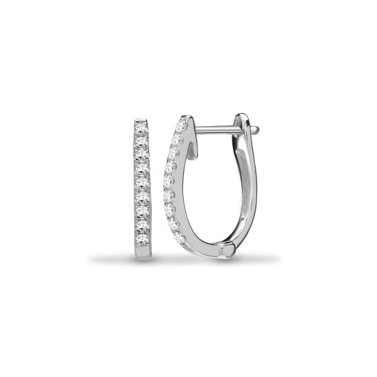 0.22 Carat Natural Round Cut Diamonds Claw-Set  Hoop Earrings