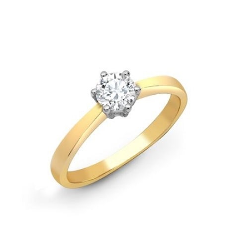 0.25-2.00 Carat Natural Round Cut Diamond Claw-set Engagement Ring 18k Gold