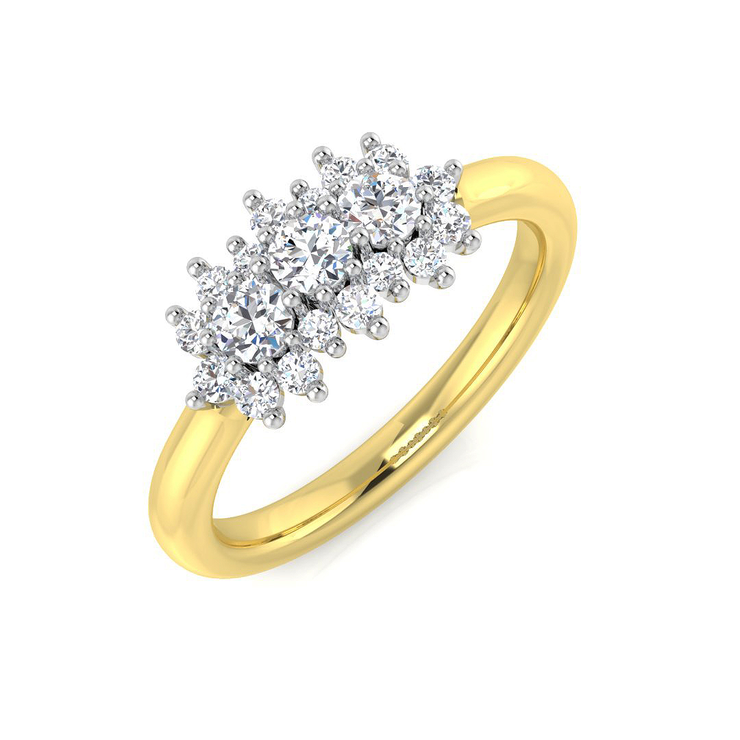 0.52ct Natural Diamond Boat Rings Ring in 18K Two Tone