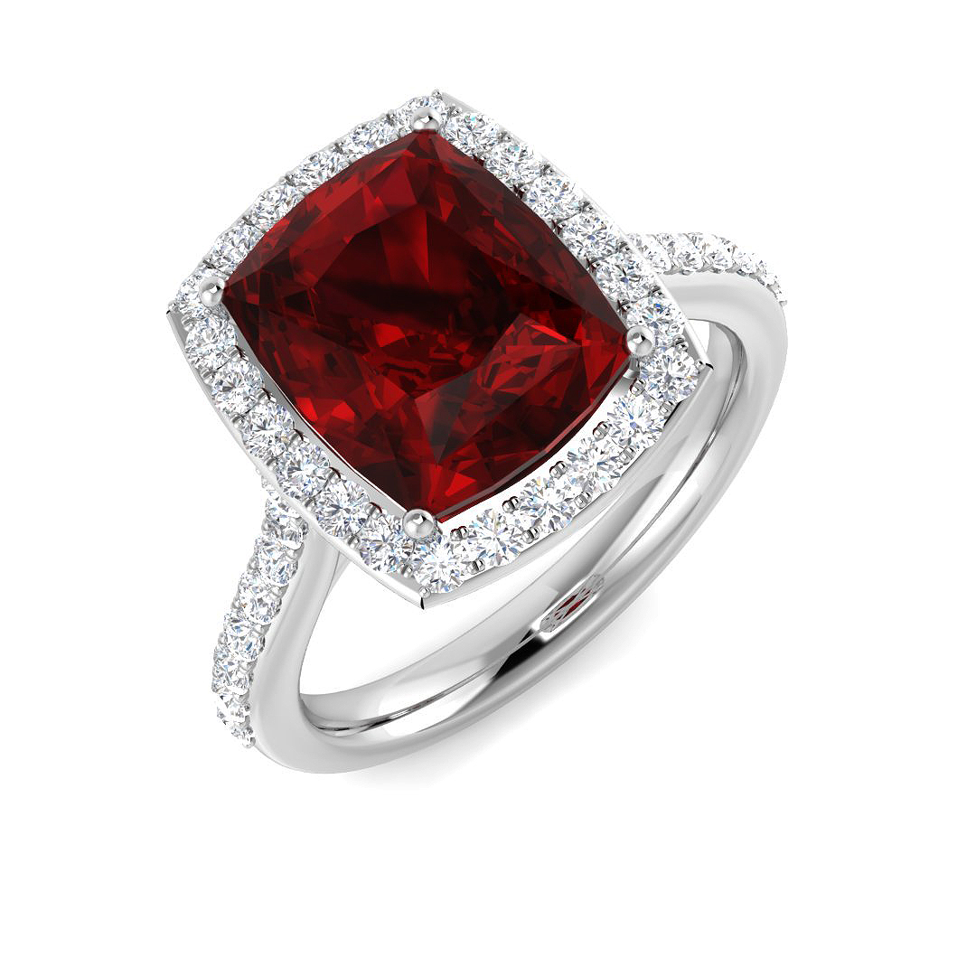 Ruby Ring in 9K White Gold