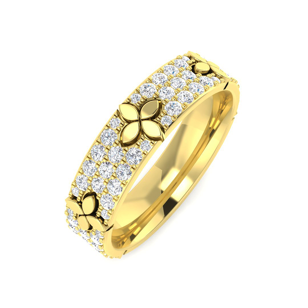 0.72ct Natural Diamond Fancy Ring in 14K Yellow Gold