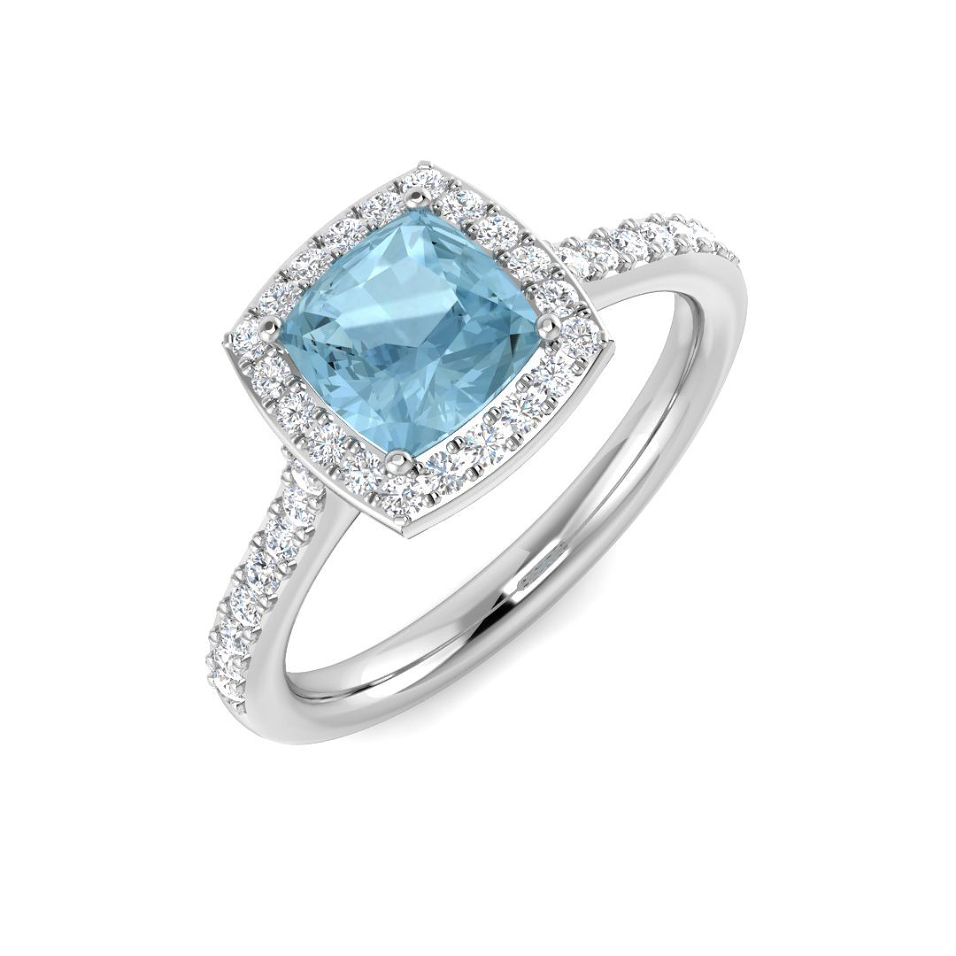 Aquamarine Ring in 9K White Gold