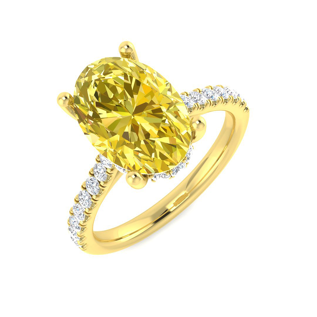 4.48ct Lab-Grown Diamond Engagement Rings Ring in 9K Yellow Gold