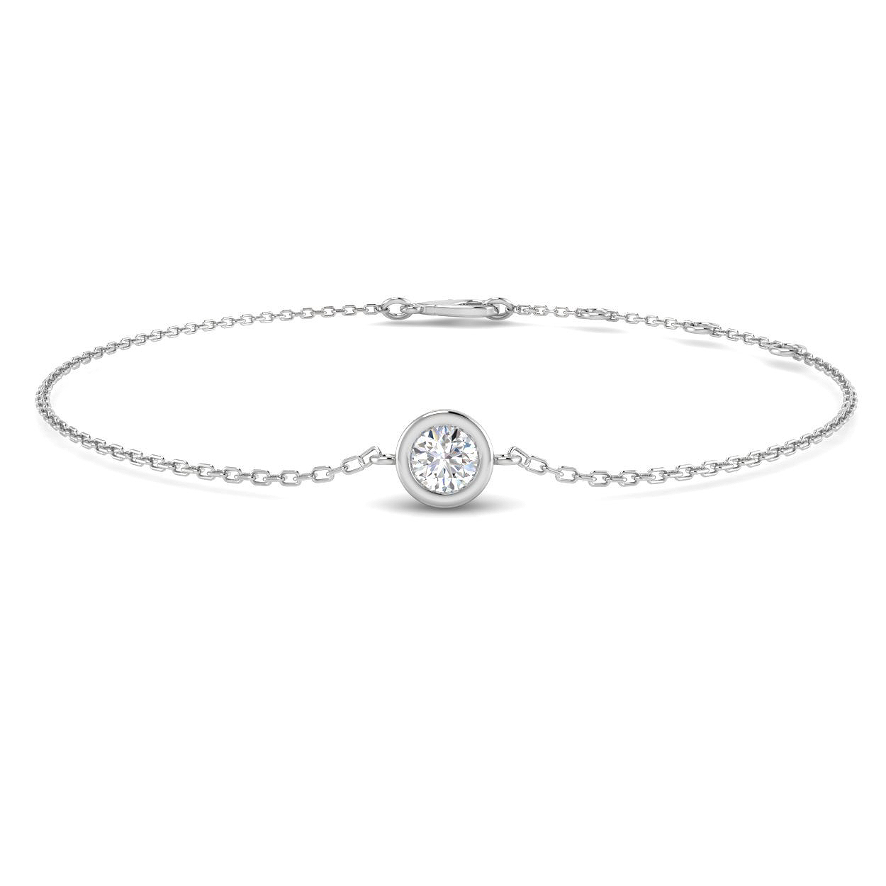 0.25ct Lab-Grown Diamond Spectacle & Solitaire Bracelet in 9K White Gold