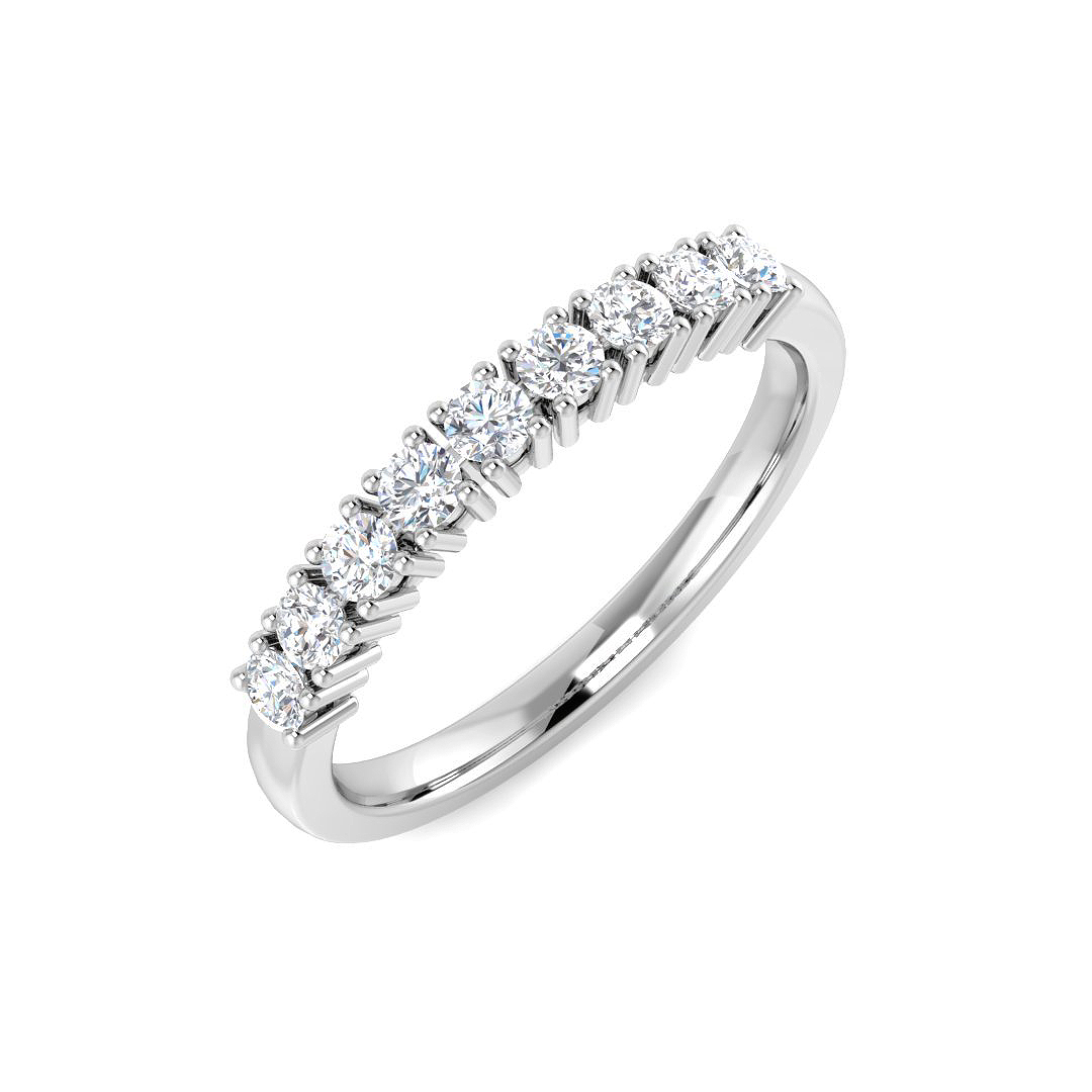 0.38ct Natural Diamond 6-10 Stone Ring in 9K White Gold